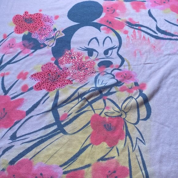 Women's Disney Minnie Mouse blouse Dolman Sleeves Sparkly beads Size XL - Picture 8 of 8